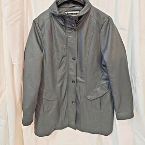 Kristen Blake Women's Size XL/EXG Grey Full Zip,‎ Coat Jacket, Fleece Lined Hood